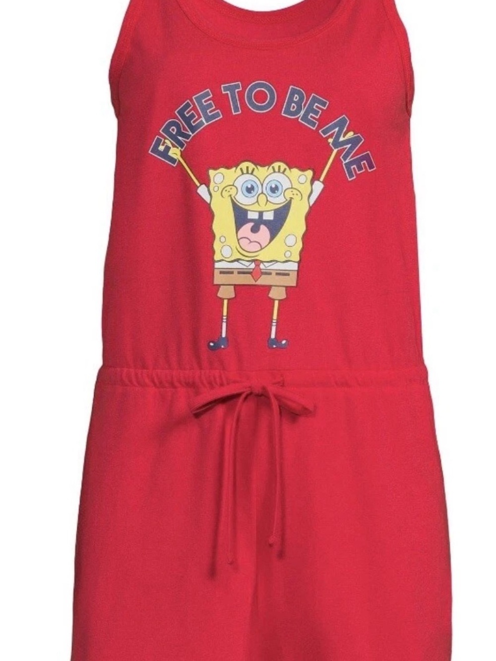 Nickelodeon Red Sleeveless SpongeBob Graphic Romper
